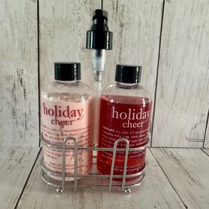 Philosophy Holiday Cheer Spiced Cider Hand Wash and Lotion Set 1 Pump Caddy NEW